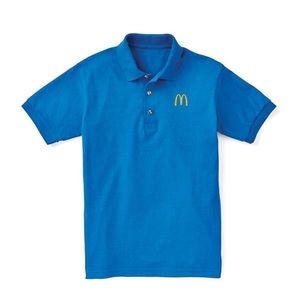 RARE McDonald’s Polo Shirt Employee Golden Arches Royal Navy Medium- NEW